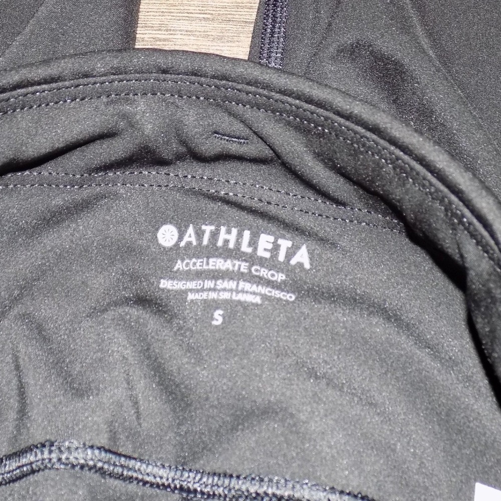 Athleta Accelerate Crop Leggings Womens Small Black Excellent Running Tights - Picture 7 of 8